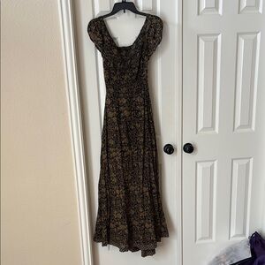 Black and brown floral maxi dress